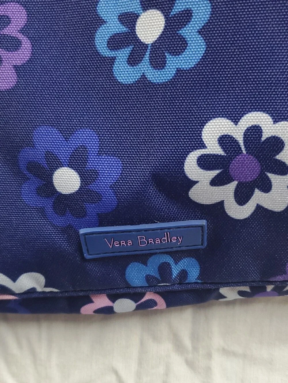 Vera Bradley Navy Floral Crossbody with Pink & Purple Accents